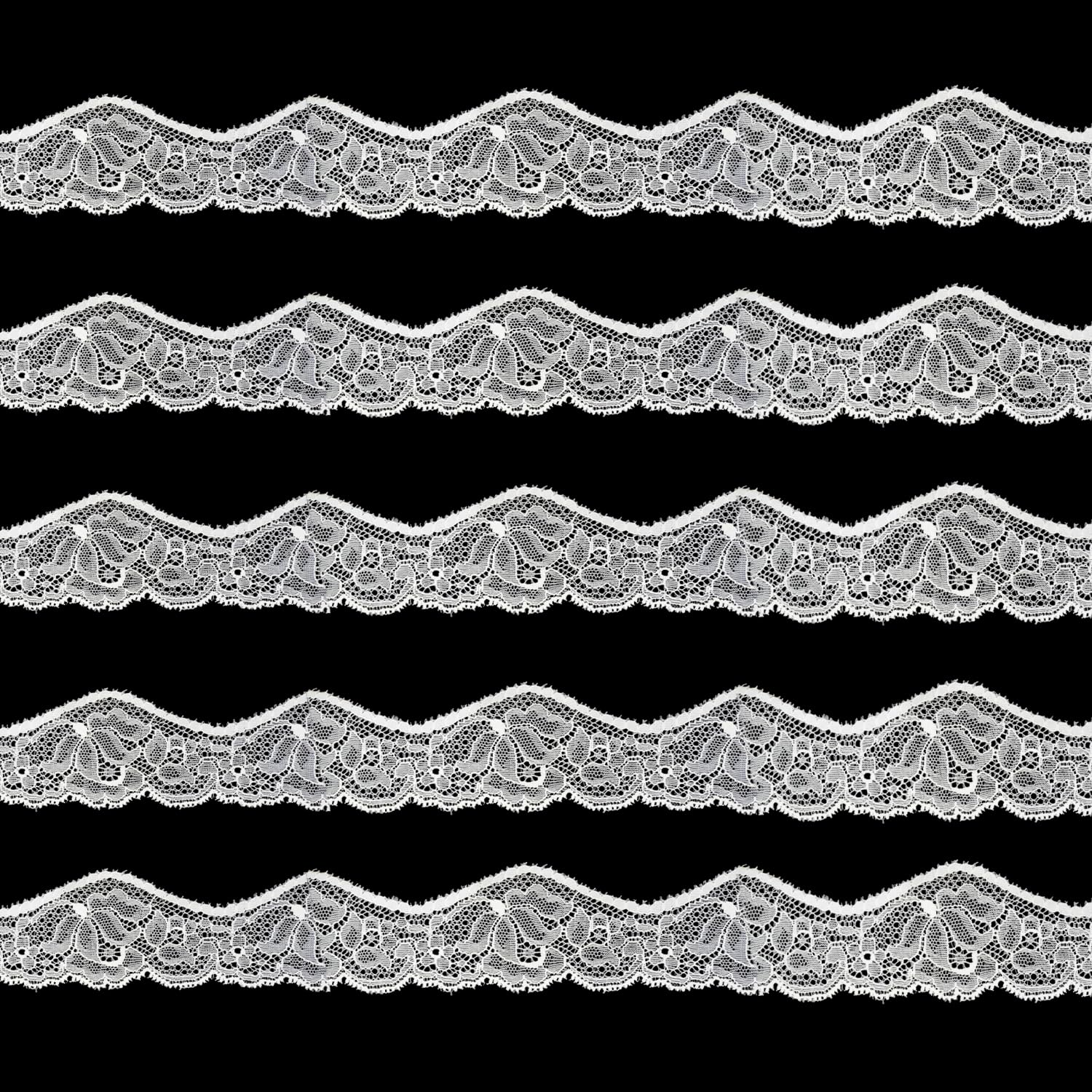 Trimming Shop 25 Metres Floral Lace Ribbon Flower Pattern Vintage Style Crochet Embroidery Lace Trim Decorative Ribbon Border for Sewing, Clothing Decoration, Scrapbooking, White, 50mm Wide