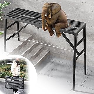 Multipurpose Folding Work Platform, Step Ladders Multipurpose Folding Work Platform Scaffold Tower Stool Bench Adjustable Height, 800 Lbs Maximum Load,180 * 40cm ()