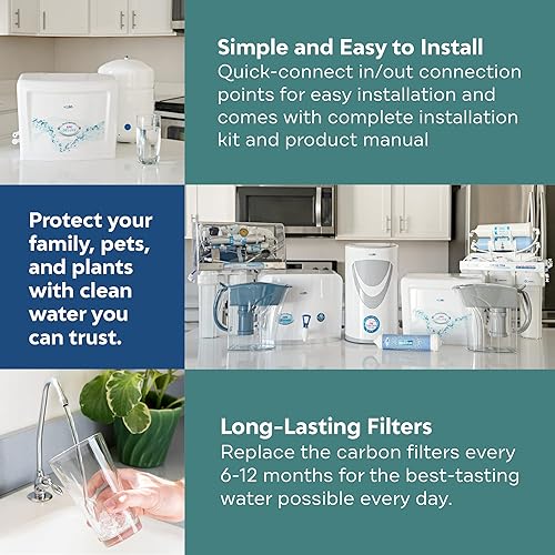 Vista 4 de AMI Sistema de lujo del purificador del RO debajo del mostrador, sistema de la filtración del agua de la ósmosis inversa con UF