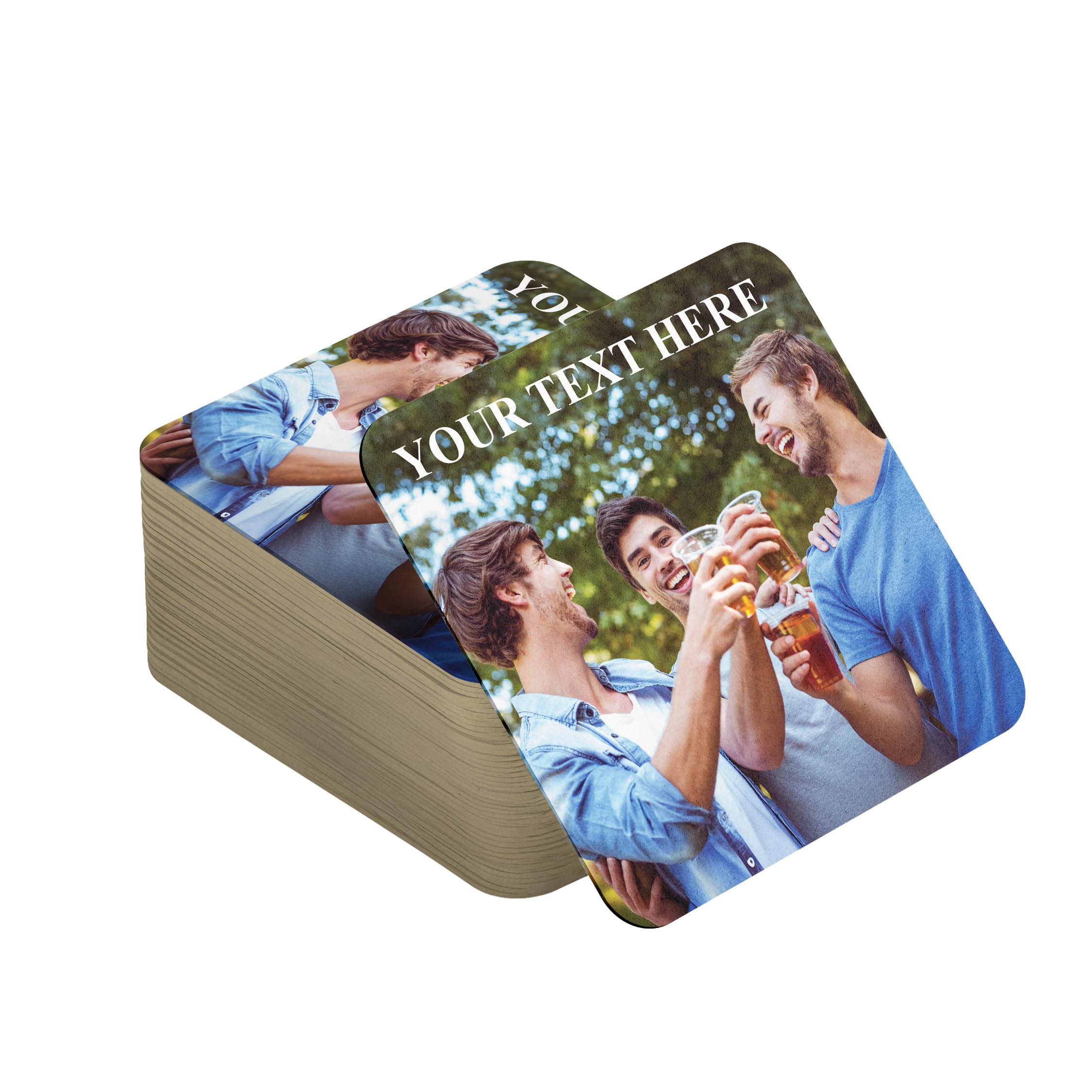 Personalised Photo Beer Coasters and Mats For Drinks Custom Home Bar Accessories (Set of 24)