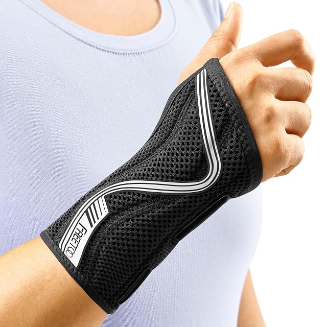 FREETOO Wrist Brace for Carpal Tunnel New Upgrade-Anatomically shaped Adjustable Wrist Support Splint for Men and Women Hand