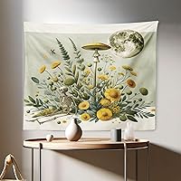 Vista 143 de Ambesonne Tapiz de naturaleza, silueta de oso salvaje en el bosque de la selva en la noche oscura, ilustración para colgar en la pared para Verde