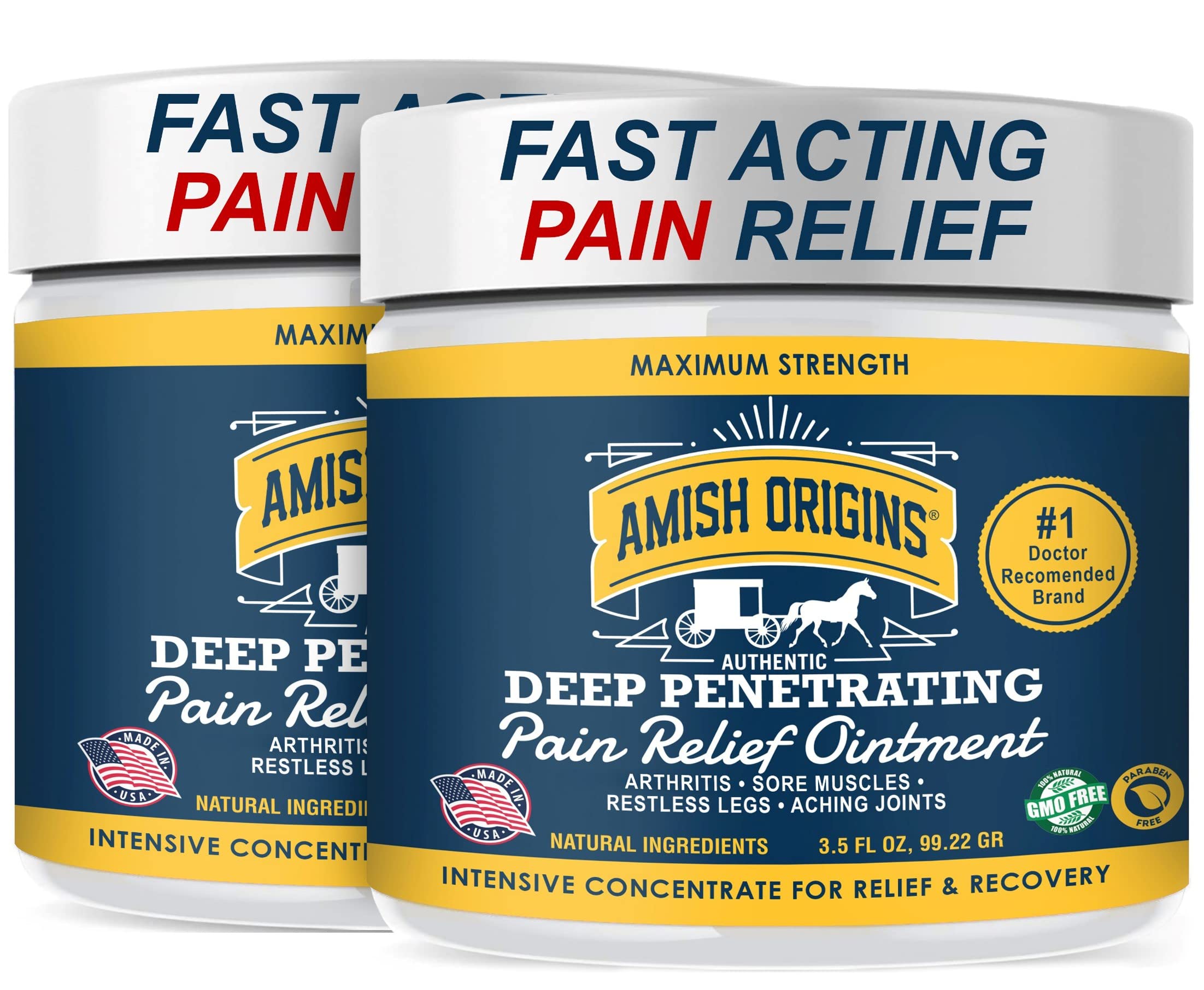 Buy Pain Relief Cream Amish Origins Maximum Strength Deep Relieving Ointment for