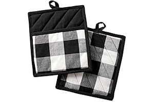 Black and White Buffalo Check Kitchen Set: Classic Farmhouse Potholders