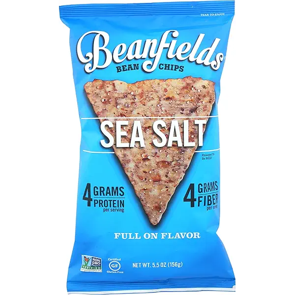 Beanfields Bean Chips, High Protein and Fiber, Gluten Free, Vegan Snack, Sea Salt, 5.5 Ounce, (Pack of 1) 1