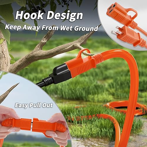 Miniatura 2 de Cable de extensión para exteriores de calibre 16, 10 pies, impermeable, frío resistente a la intemperie, -58 F, ignífugo, flexible de 3 puntas,