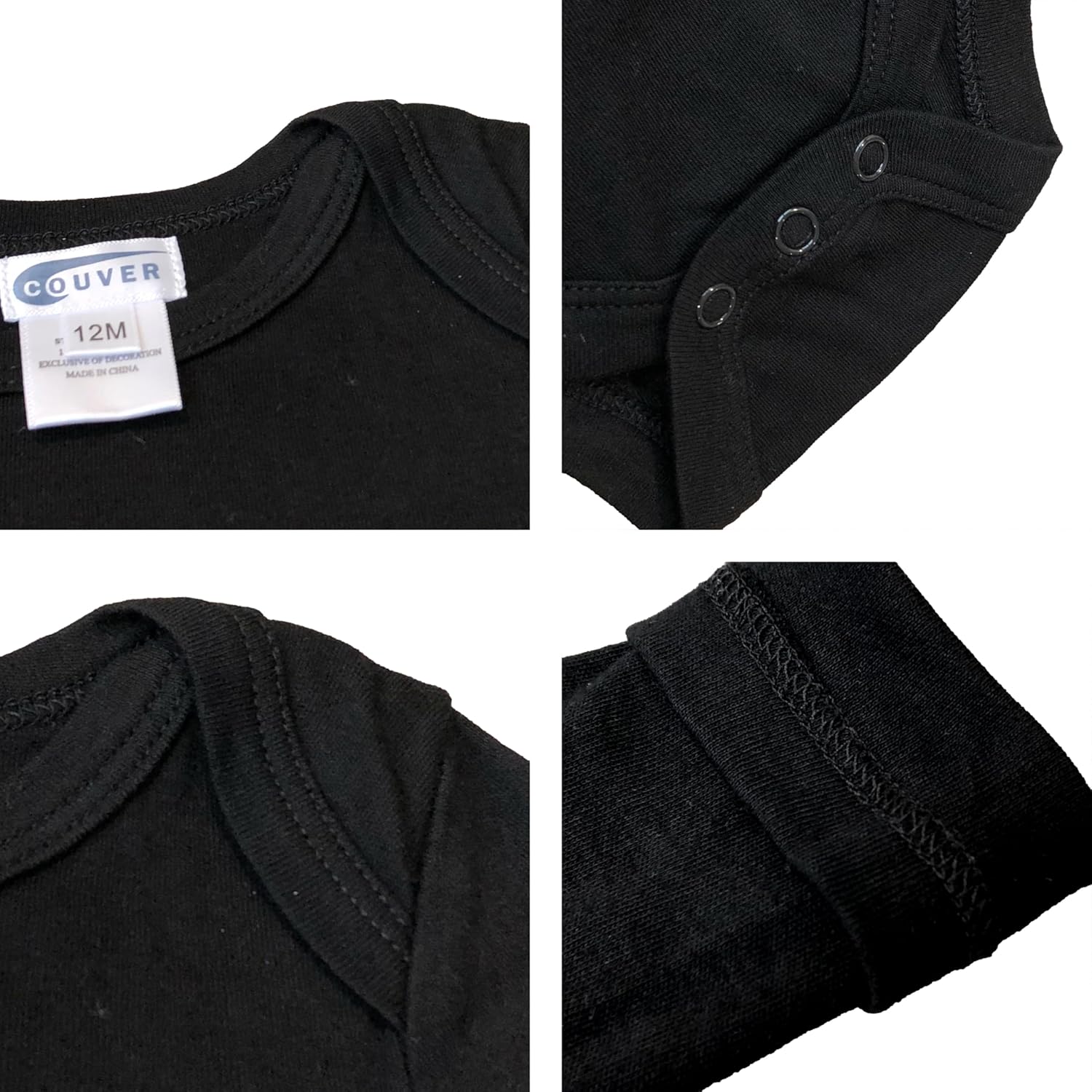 COUVER Soft Cotton Baby Bodysuit Boy Clothes Long Sleeve Onesie - Image 5