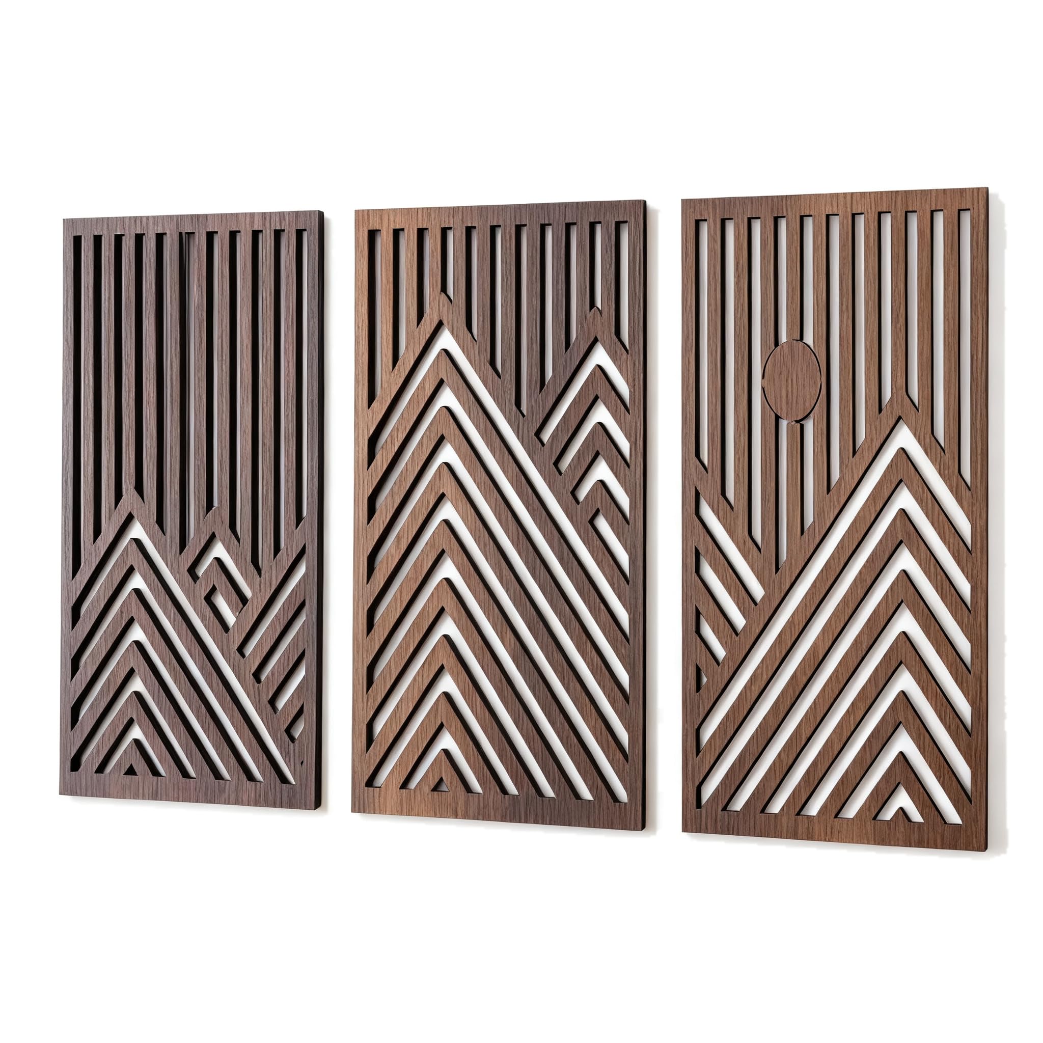 HOIXZCS Artistic Mountain Wall Decor Wood Wall Art Set Of Three Unique Pieces Transforming Home Space Wood Decor Art
