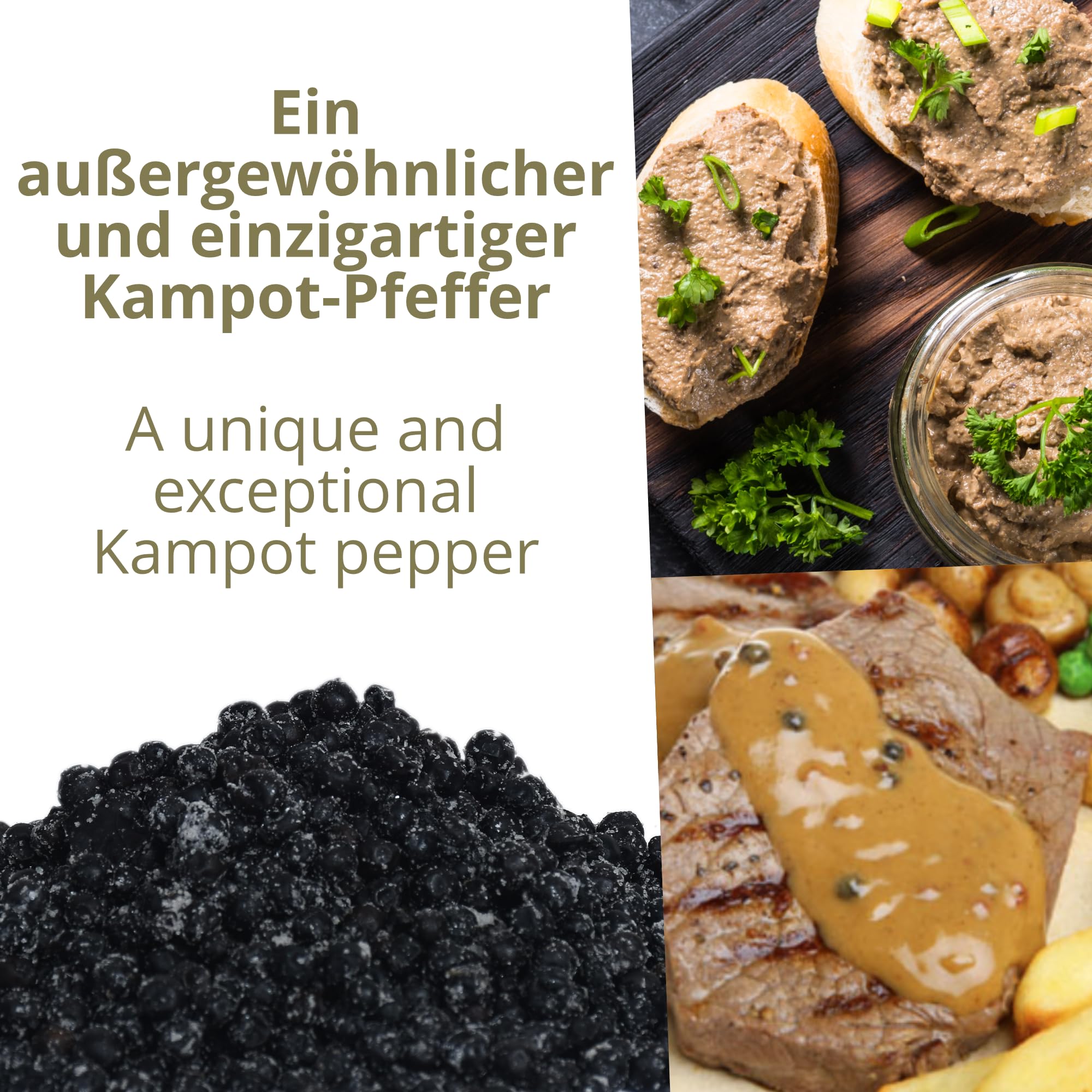 Khla - Grüner Kampot Pfeffer 500g - Frische Ganz Pfefferkörner - Bio-Zertifiziert - Aromatisch & Kräuterig - Direkt vom Erzeuger - Premium Grün Pfeffer - Snack, Saucen - Herkunft Kambodscha