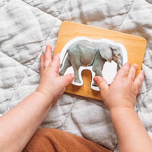 Miniatura 3 de Rompecabezas de madera Montessori para niños pequeños de 1 a 3 años  Rompecabezas realista con forma de animal de safari grueso  Juguete educativo