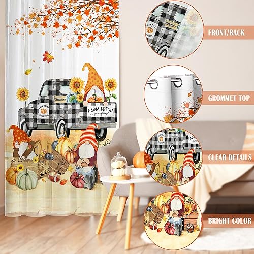 Miniatura 5 de Cenefa de otoño para cocina, decoración de otoño, cenefa de ventana floral gris para sala de estar, dormitorio, decoración de otoño, decoración de