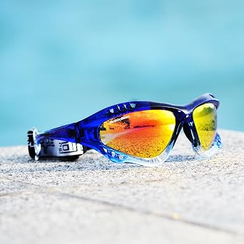 Jettribe Pro Goggles Blue Fade Frame | Revo Lens + Storage Case PWC Surf Kite Water Sports