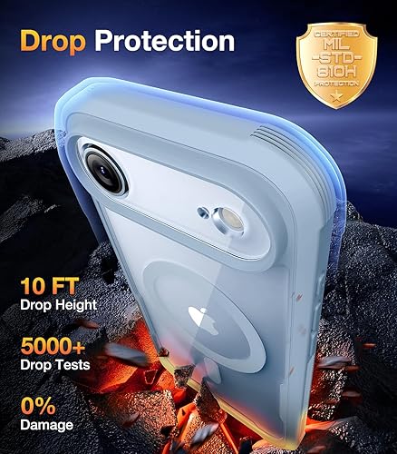 Miniatura 6 de Diaclara Funda magnética diseñada para iPhone Air, protector de pantalla de cuerpo completo, compatible con MagSafe, a prueba de caídas, con