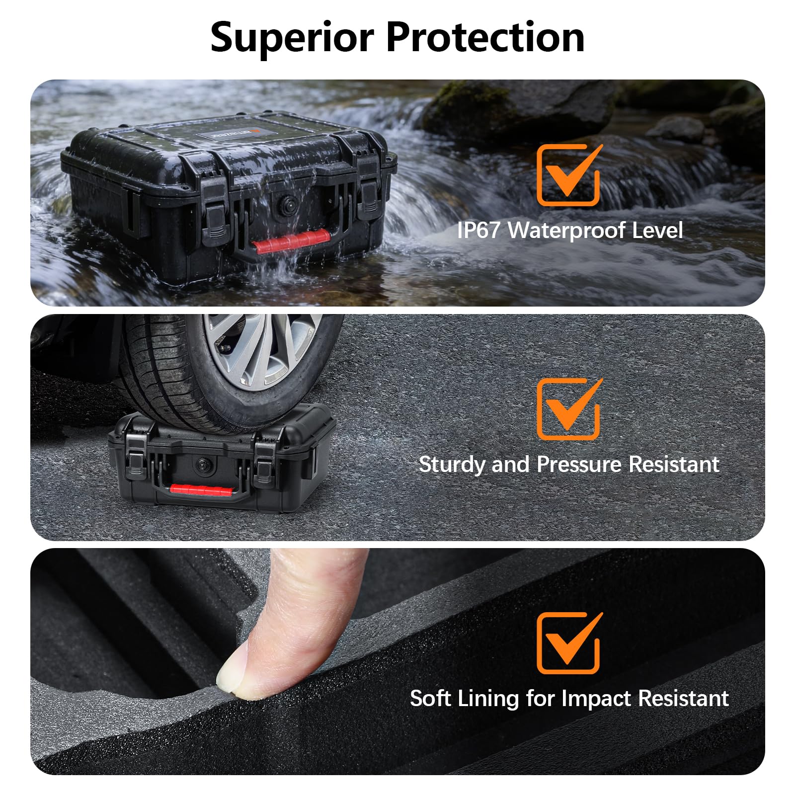 AMAZEAR wasserdichte Koffer für DJI Osmo Action 6 Zubehör und Kamera, Hartschalen Tragetasche, Schutzhülle im Hartschalen-Design, speziell entwickelt für das Osmo Action 6 Pro Diving Combo Kit.