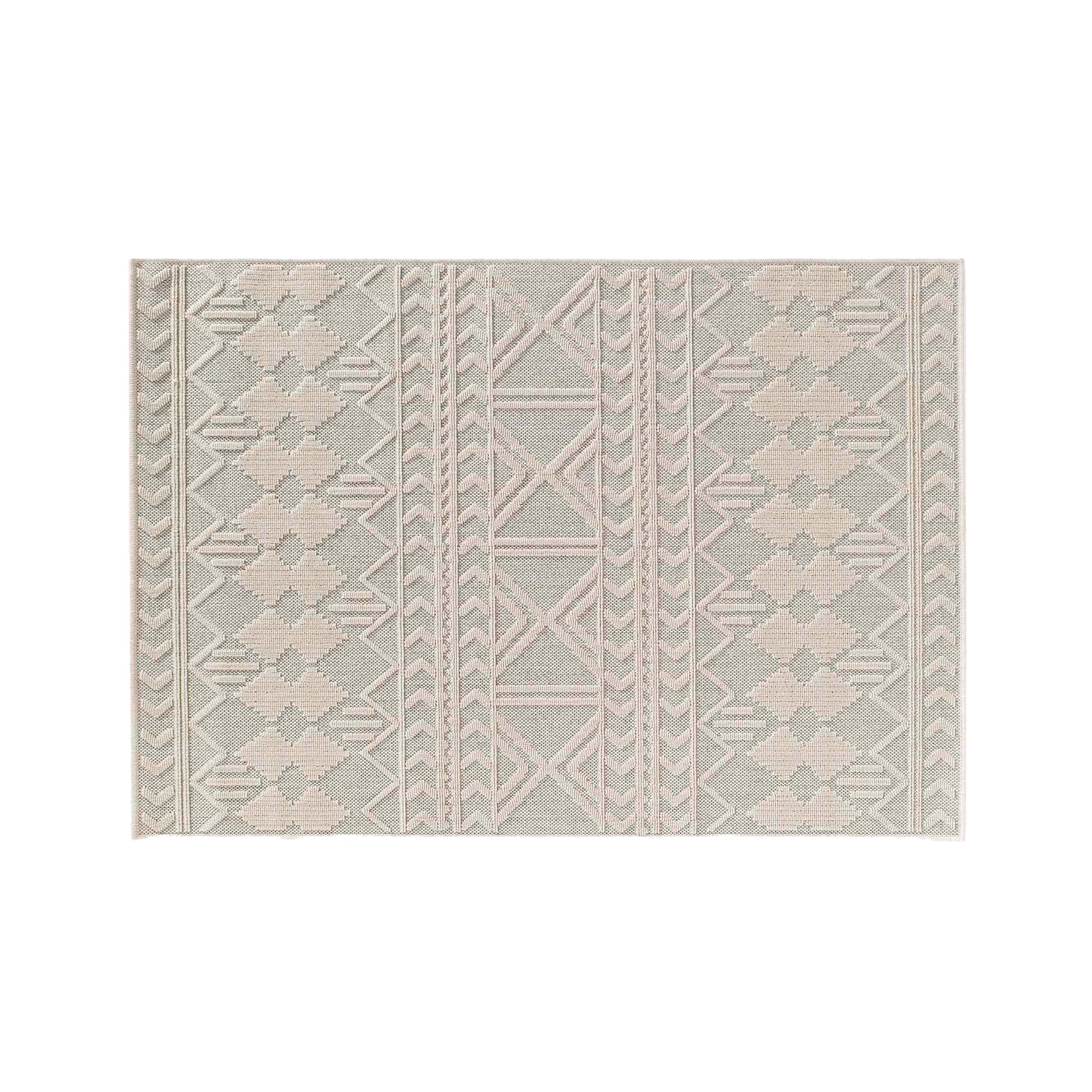 Douceur d'Intérieur, Tapis Rectangle (120 x 170 cm) Valam Naturel, Tissé Plat Relief