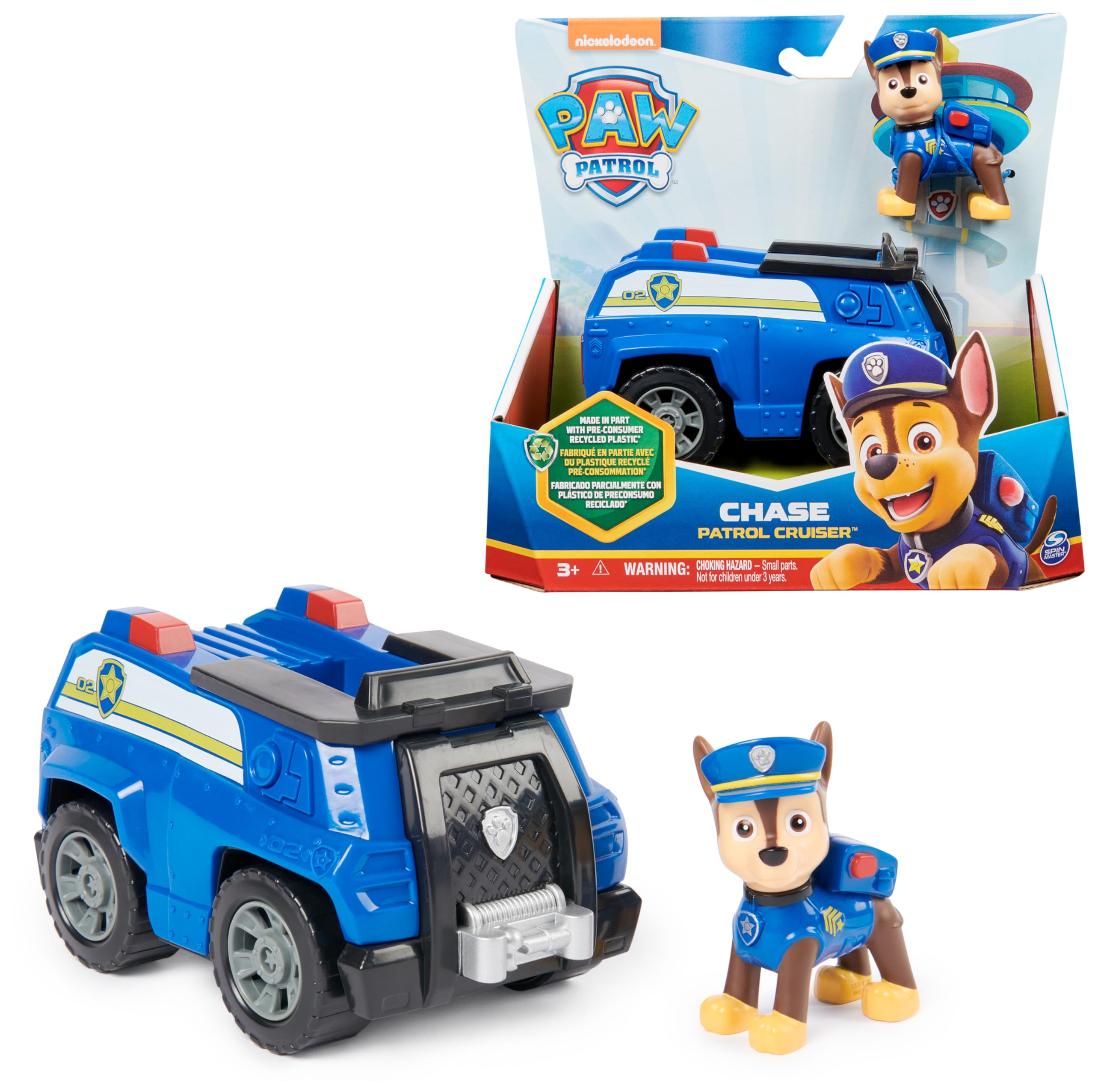 PATRULLA CANINA - COCHE POLICÍA + FIGURA CHASE - Coche de 15 cm con 1 Figura Chase Patrulla Canina - 6069059 - Juguetes Niños 3 Años +