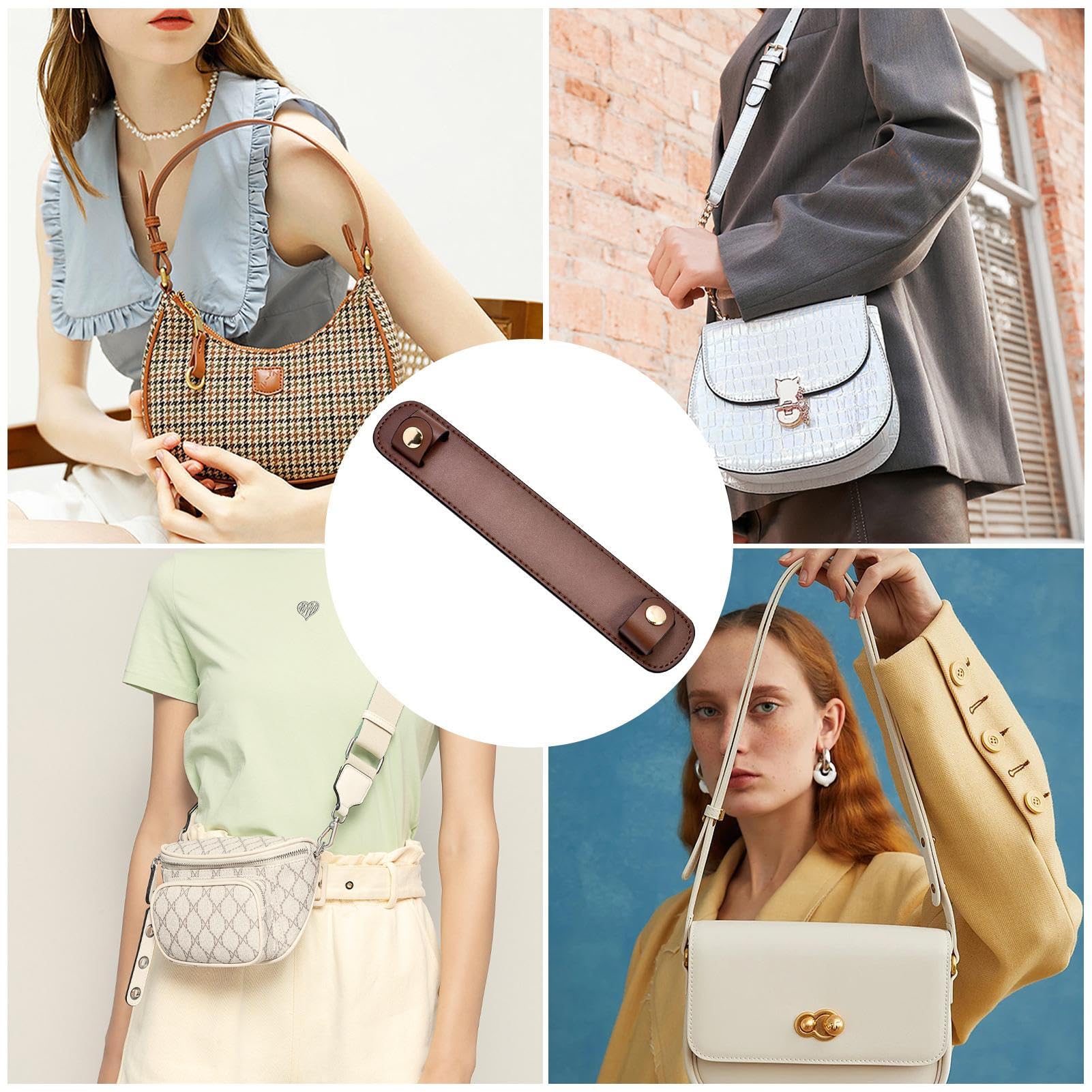 Schouderbekleding voor handtas, antislip PU-schoudervulling met brede riem voor tassen, bagageriemen voor reizen, vergaderingen, reizen, winkelen en reizen Moonyan