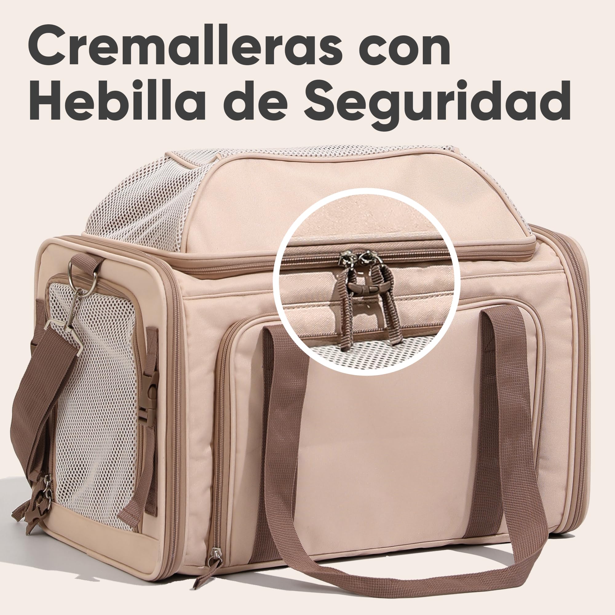 FUKUMARU Transportador expandible para Gatos, 46 x 30 x 28 cm, Suave transportador de Perros Aprobado por aerolíneas, transportador Duradero para Perros pequeños con Malla antiarañazos, Rosa