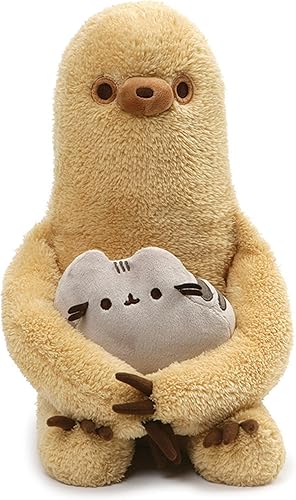 GUND Pusheen con perezoso de peluche, juego de 2, 13 pulgadas