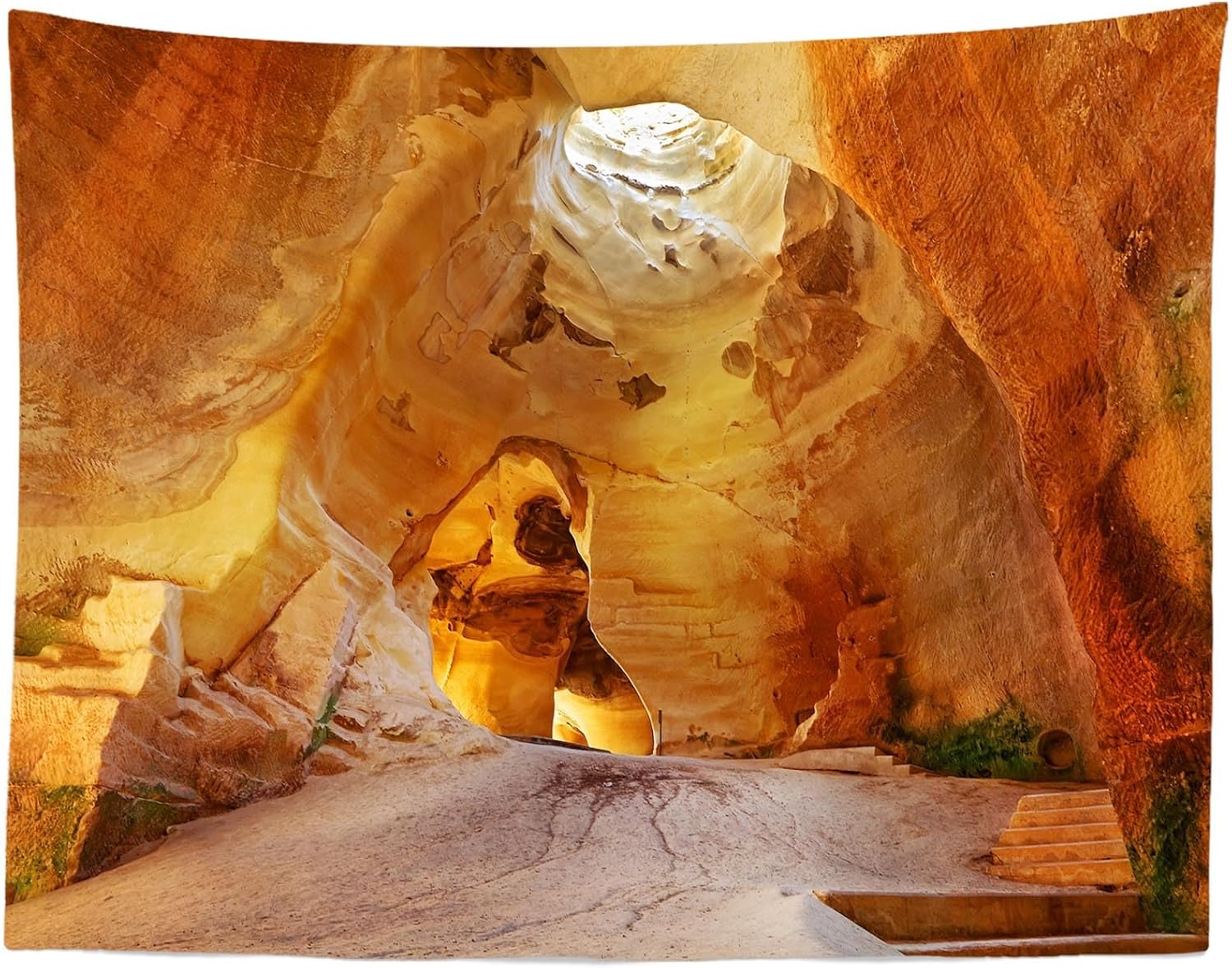 Amazon.com: CORFOTO 117x78 Inch Bell Cave Tapestry Natural Underground ...