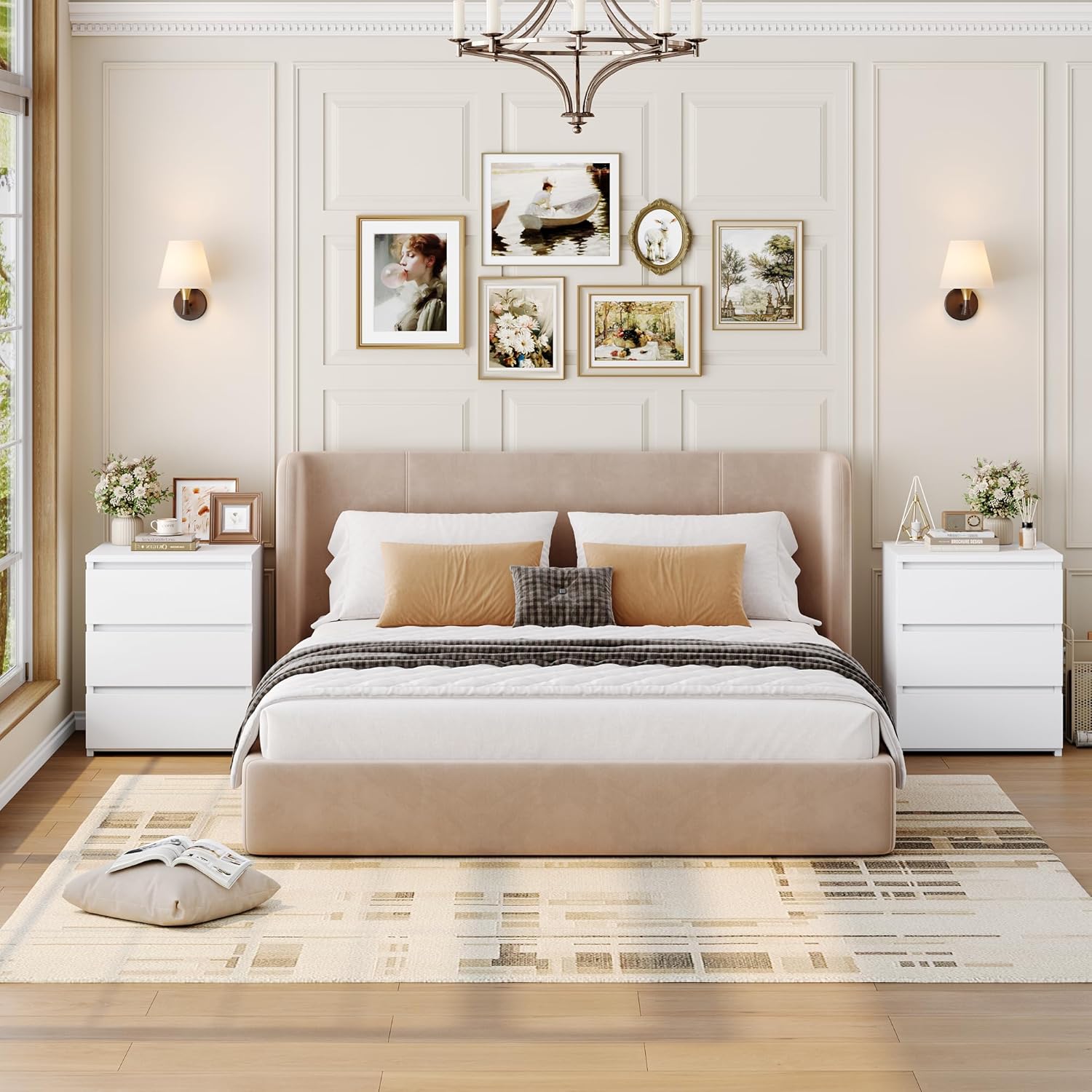 White Nightstand Ders, White Bedside Table Night Stand for