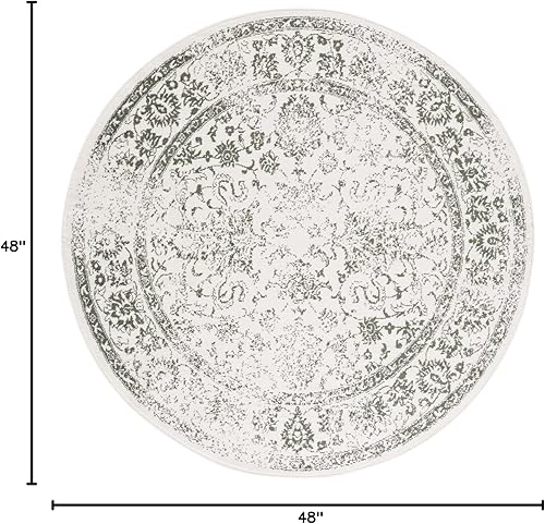 Miniatura 441 de Safavieh colección Adirondack - Alfombra de área, 6 x 9 pies, gris y azul, diseño oriental desgastado, no desprende pelusa, fácil cuidado, ideal