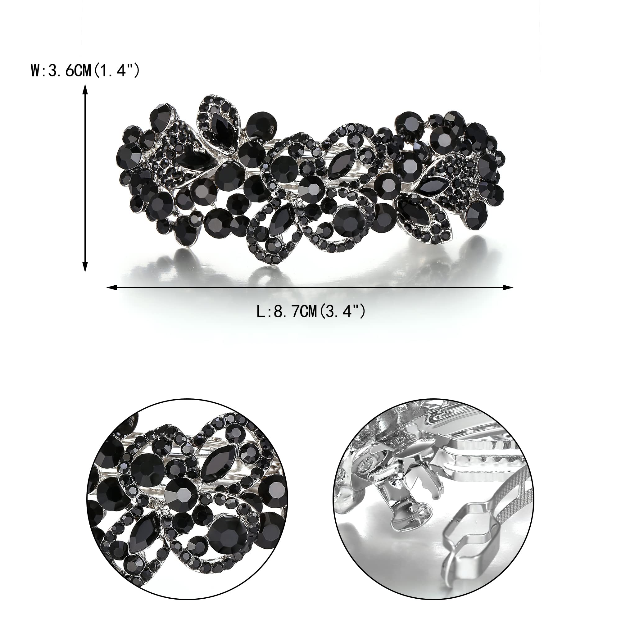 Fermaglio Per Capelli Lato Fiore Di Cristallo Da Sposa, Fermaglio