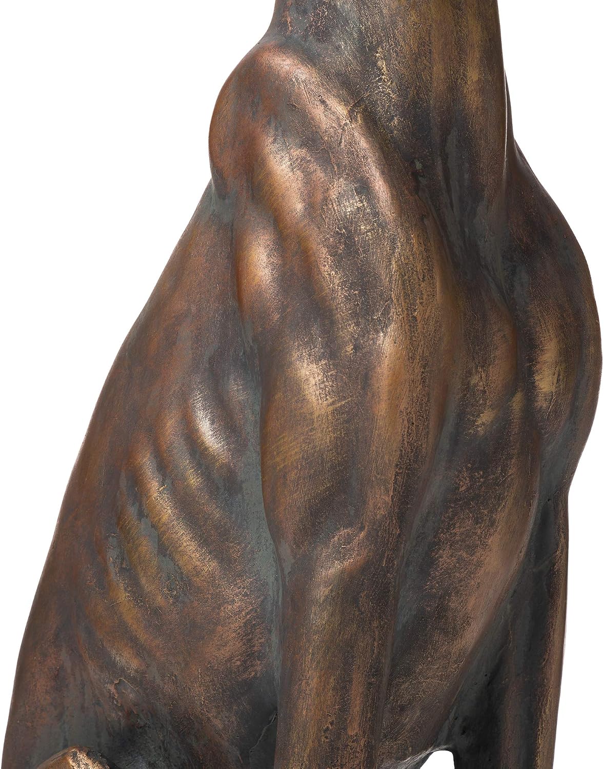 Glitzhome Dog Garden Statues Greyhound Sculpture, Left Face, Bronze, 30.25 Inch Tall