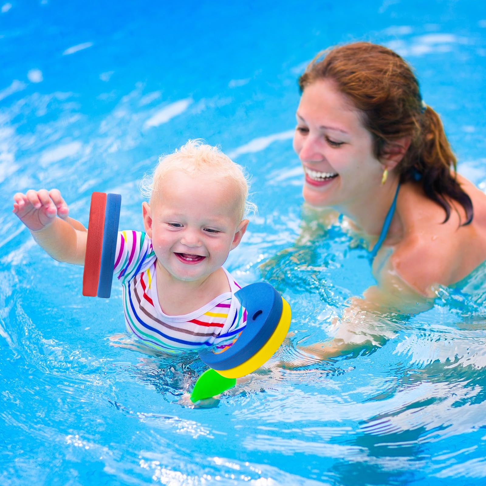 6er Schwimmscheiben für Kinder 3-6 Jahre & Babys ab 1 Jahr–Eva Schwimmhilfe–Sichere Schwimmflügel für Kleinkinder & Babys zum Schwimmenlernen, Bunt