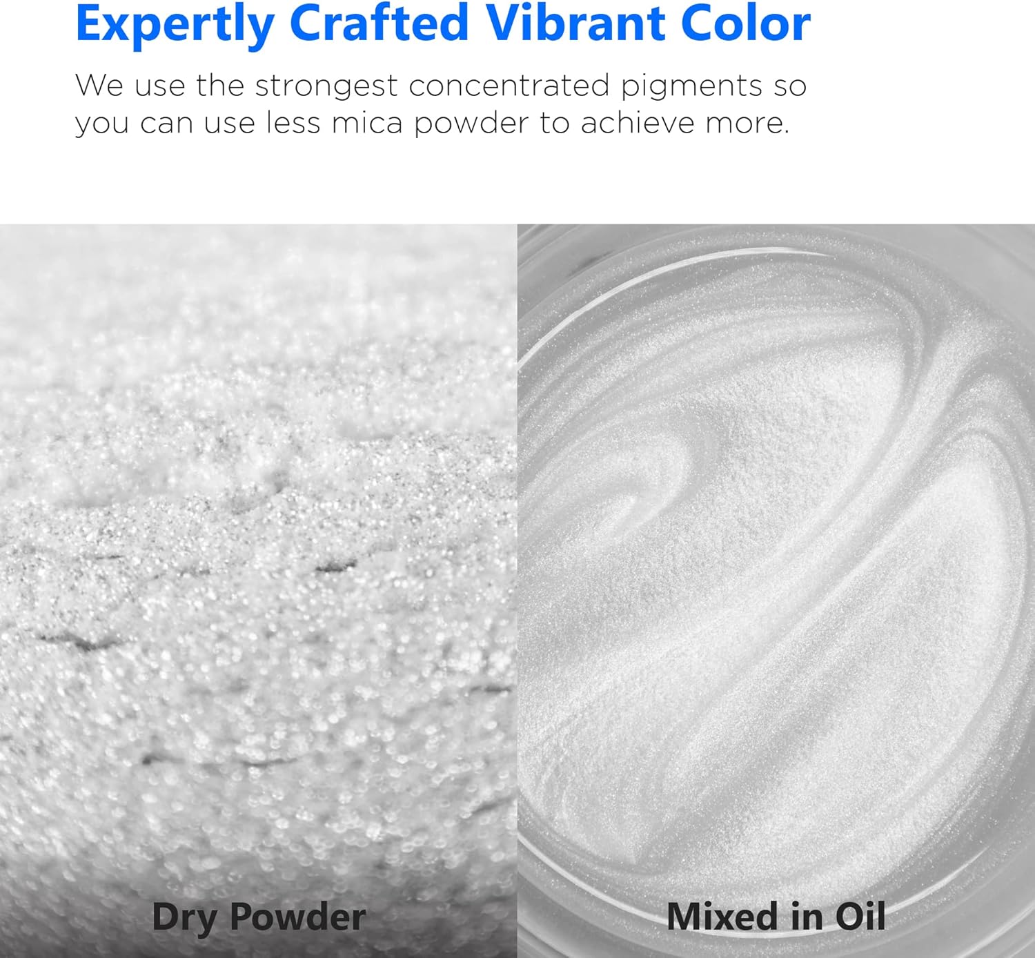 Rolio Premium White Mica Powder - Ice Crystals (100G / 3.5 oz) - 1 Jar of White Pigment Powder for Epoxy Resin, Dye, Soap Making, Nail Polish, Paint, Candle Making, Bath Bombs, Slime - Image 2