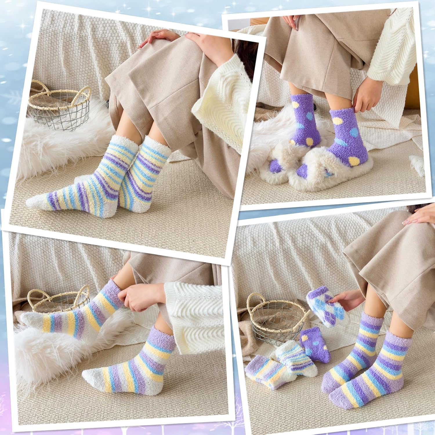 Fuzzy Socks for Women, Valentines Day Gift, Soft Warm Fluffy Cozy Socks for Fall Winter - Image 5