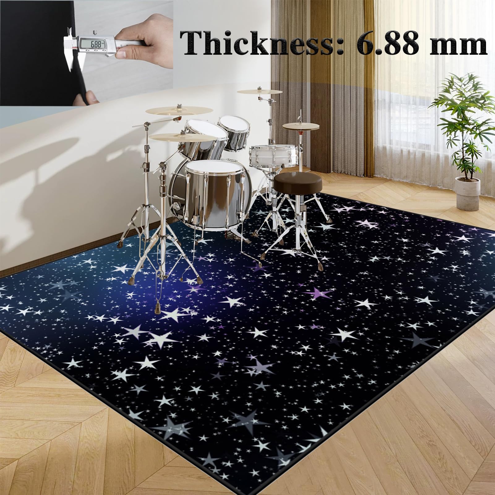 Mata do perkusji akustycznych Dywan antypoślizgowy dywan dźwiękoszczelny bęben mata bębnowa duża werbel zestawy perkusji elektronicznych instrumenty muzyczne 230 x 200 cm