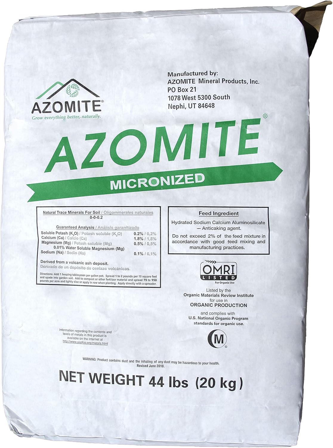 Azomite Micronized Trace Mineral Powder (44 Pounds)