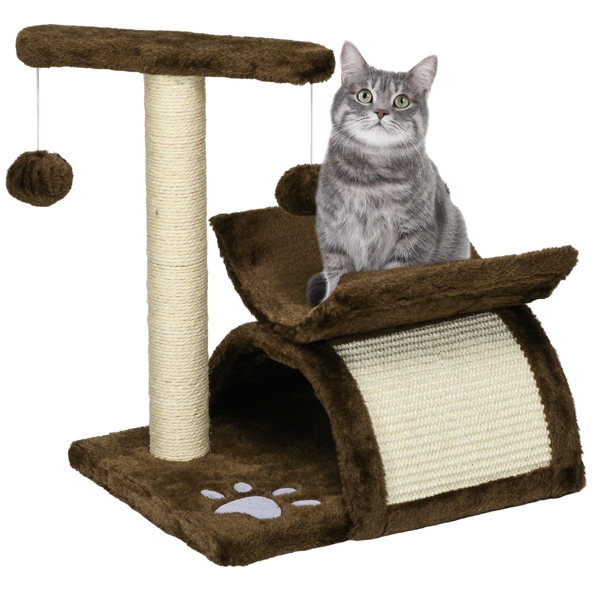 Pawhut Cat Tree Plush - Brown