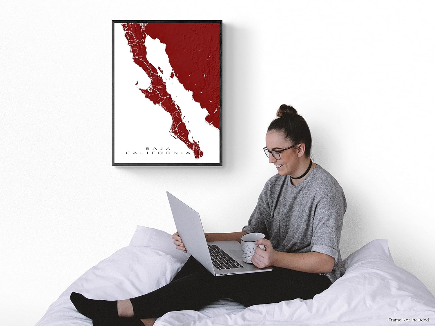 Baja California Map Poster 24x36 Baja Map Art Print 8x10 Handmade Landscape Baja California Sur Artwork Baja Mexico Decor Wall Art Prints by Maps As Art