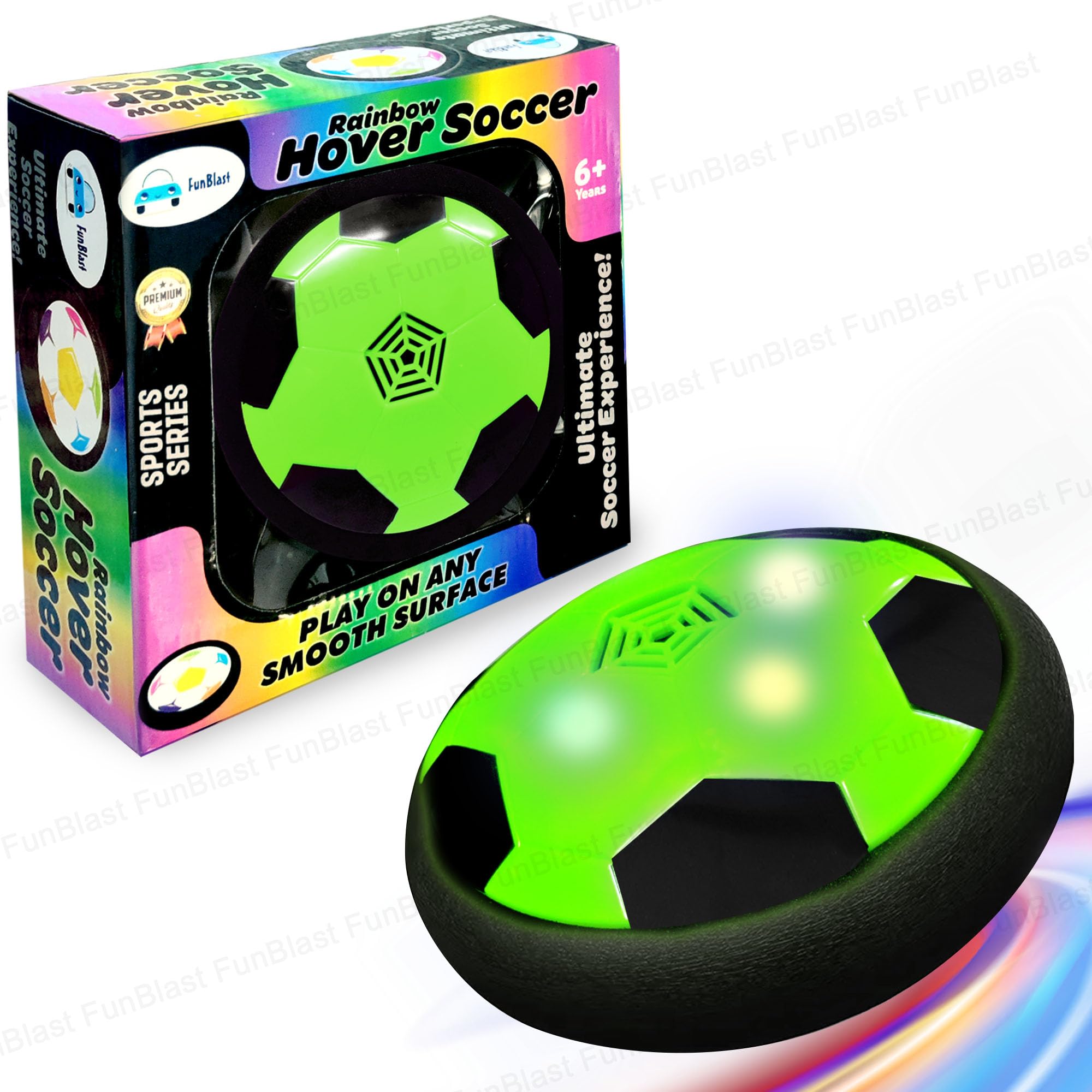 FunBlast Air Powered Hovers & Glides – Soccer Disk, Hover Football, Soccer Ball with Flashing Light, Football Disc for Kids, Birthday Gift for Kids, Battery Operated Soccer Disc (Green) (B0CKZDCHCS) Amazon Price History, Amazon Price Tracker