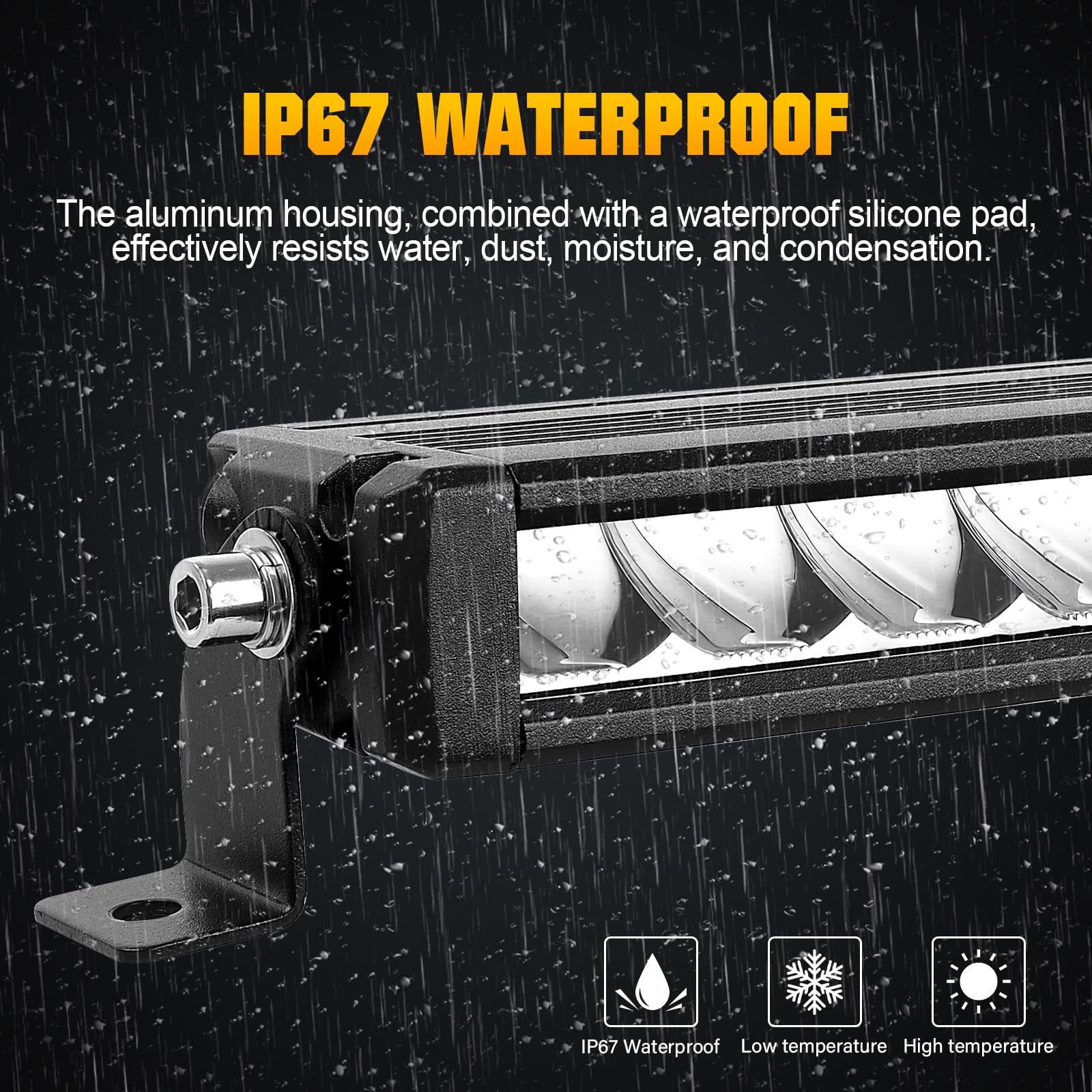 RIGIDON 23 cali 58 cm 60 W Slim Led Bar 4x4 z zestawem wiązki światła 12 V, prosty pasek świetlny led do pojazdów offroad samochodów ciężarowych SUV ATV, 6000K światła przeciwmgielne
