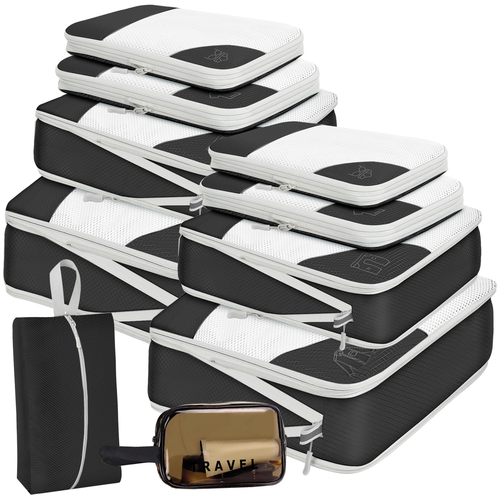 ZFWDSY Set aus verschiedenfarbigen Packwürfeln für den Handkoffer, Koffer-Organizer-Taschen-Set für Reiseutensilien, Reisezubehör, Reisetaschen-Organizer für Gepäck