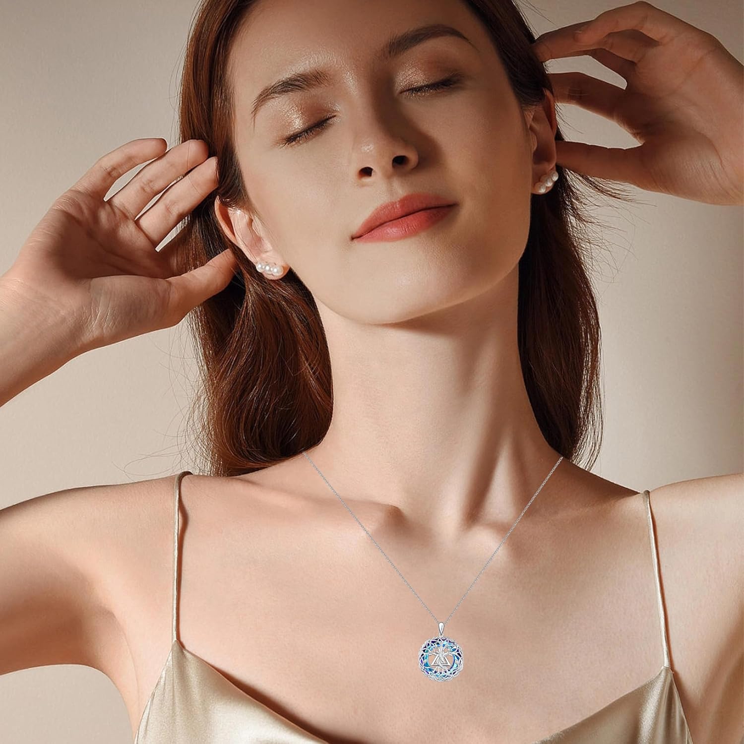 Lotus Necklace for Women Gold Lotus Necklace Moonstone/Silver Sobriety Necklace/Abalone Alcoholics Anonymous Necklace Cubic Zirconia White Lotus Flower Pendant 925 Sterling Silver Sober Gifts - Image 5