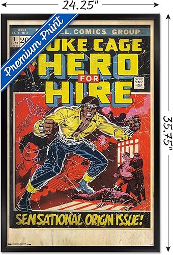 Miniatura 3 de Trends International Marvel Comics-Luke Cage-Hero - Póster de pared #1, 22.375 x 34 pulgadas, versión con marco negro