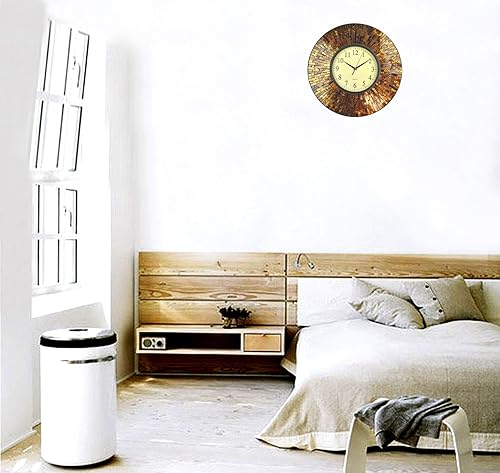 Miniatura 4 de Lulu Decor, reloj de pared de mosaico ámbar báltico, redondo, decorativo, estilo árabe, diámetro 19 pulgadas, tamaño de dial 9 pulgadas, perfecto
