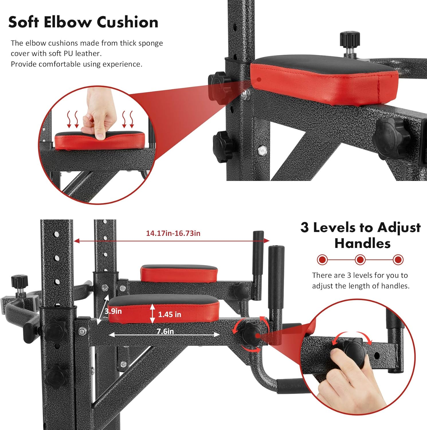 Bronze Times Power Tower Workout Dip Station Pull Up Bar Dip Stands Adjustable Height for Home Gym Strength Training Fitness Equipment 2021 Upgraded, 400LBS : Sports & Outdoors