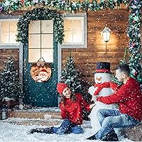 Vista 5 de Corona de decoración de Feliz Navidad, letrero frontal para decoración de puerta, decoración rústica de madera para puerta delantera, porche