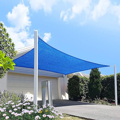 Toldo rectangular azul de 7 x 16 pies, pantalla de tela de refugio con 95% de bloqueo UV, para patio al aire libre, grado comercial resistente