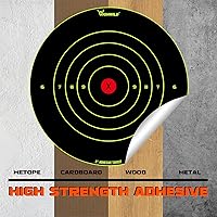 Vista 3 de Highwild Pegamento adhesivo para salpicaduras de diana amarillo fluorescente brillante, objetivos de disparo - 8 x 8 pulgadas