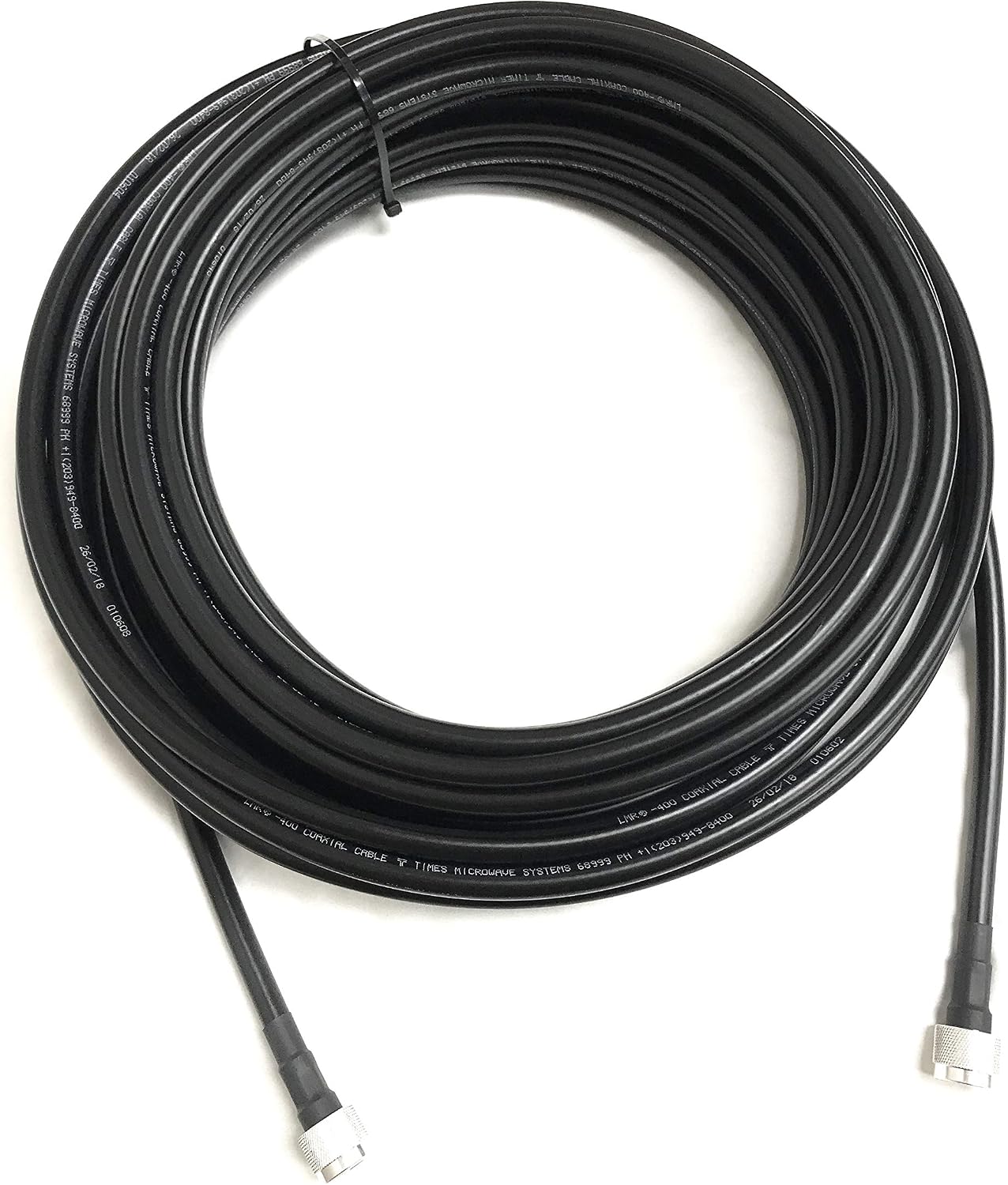 Custom Cable Connection 100 Foot N Male to N Male LMR400 Times Microwave 50 Ohm Coax Low Loss Antenna Cable for Ham Radio, WLAN, CB Radio and WiFi Antenna Feeders