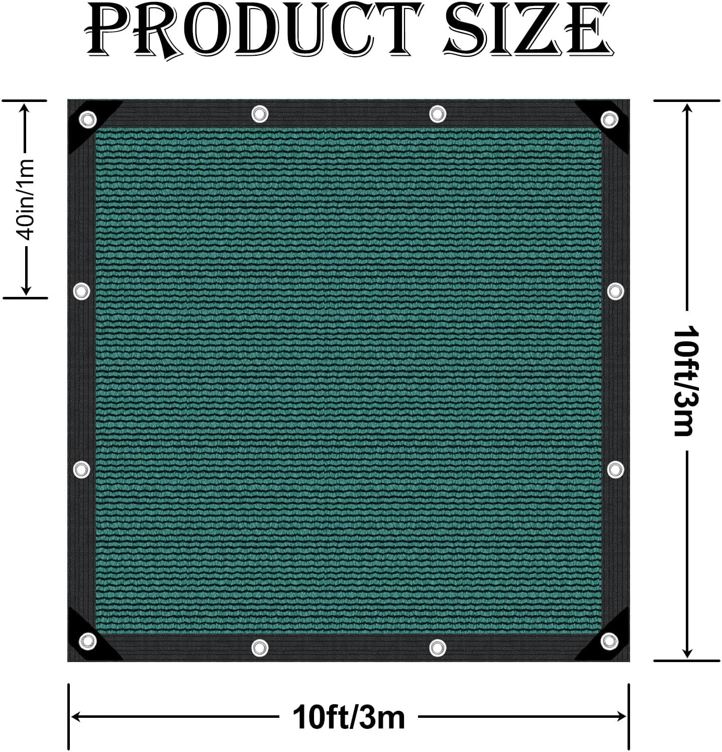 80% Garden Shade Cloth Sun Shade Fabric – UV Resistant Durable Sunblock Netting for Plants,Outdoor Patio,and Greenhouse Coverage[Green 10×10FT]