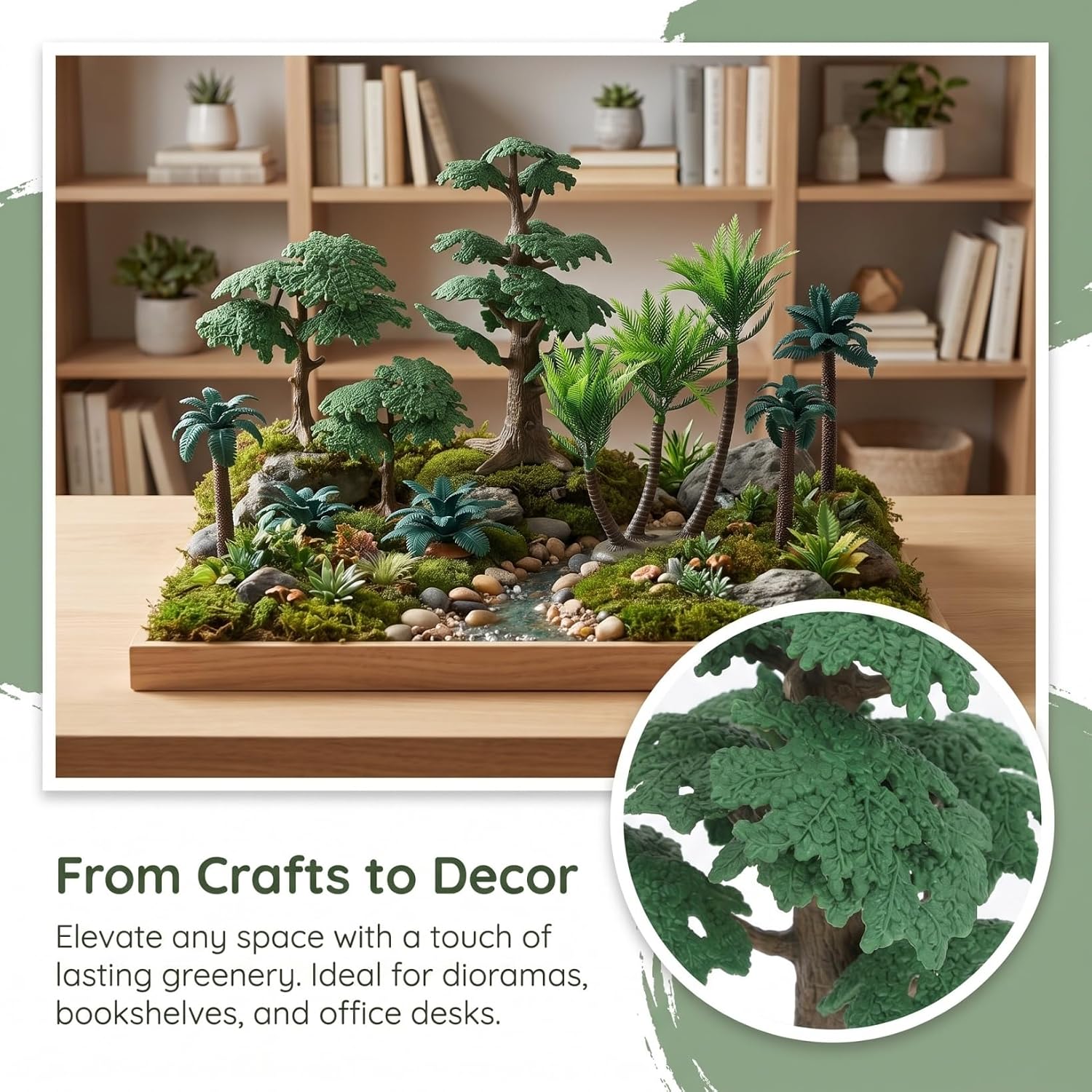 SHINEOFI 7Pcs Mixed Miniature Trees Diorama Supplies for Crafts image 4