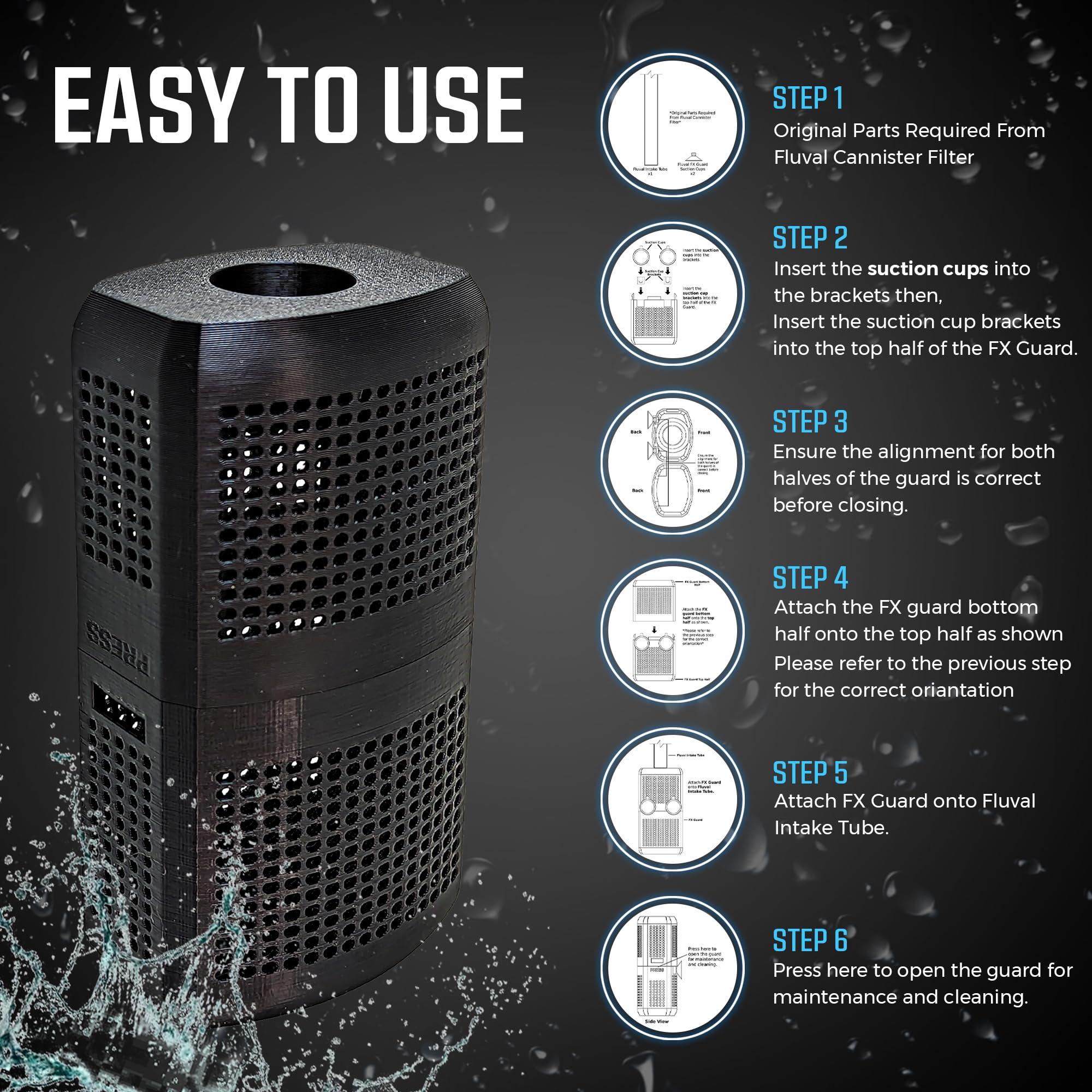 Aquameta Aquarium Filter Ansaugschutz - Premium Kompatibilität und Schutz für Fluval Aquarium Filter FX2/FX4/FX6