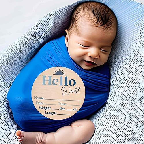 Miniatura 119 de Letrero de estadísticas de nacimiento para recién nacido, anuncio de nombre de bebé, accesorio de fotografía de Hello World Elephant Hospital